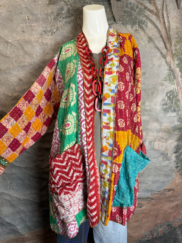 SS6142 Speak Love Kantha Jacket-B