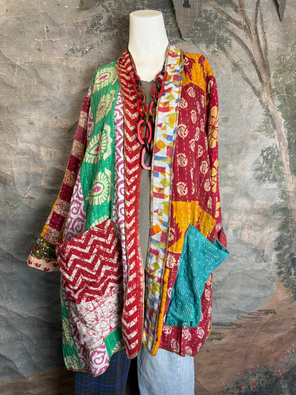 SS6142 Speak Love Kantha Jacket-B