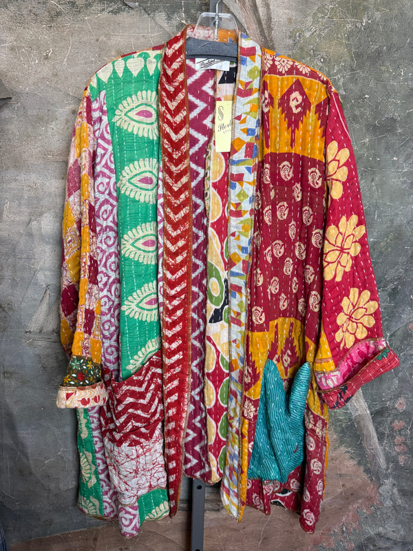 SS6142 Speak Love Kantha Jacket-B