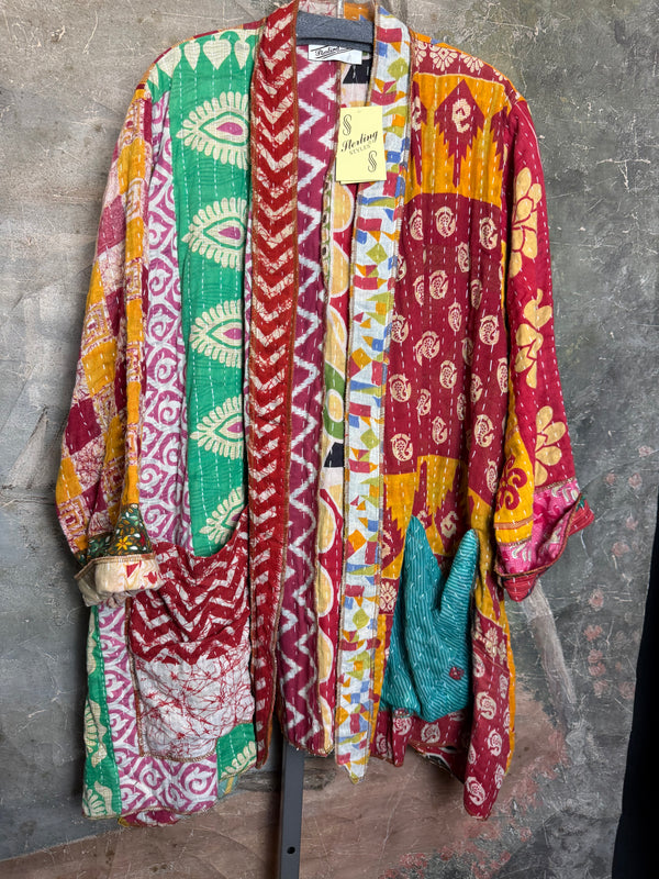 SS6142 Speak Love Kantha Jacket-B