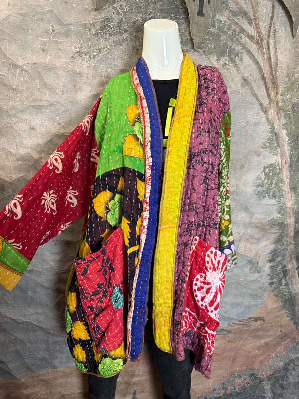 SS6142 Speak Love Kantha Jacket-D