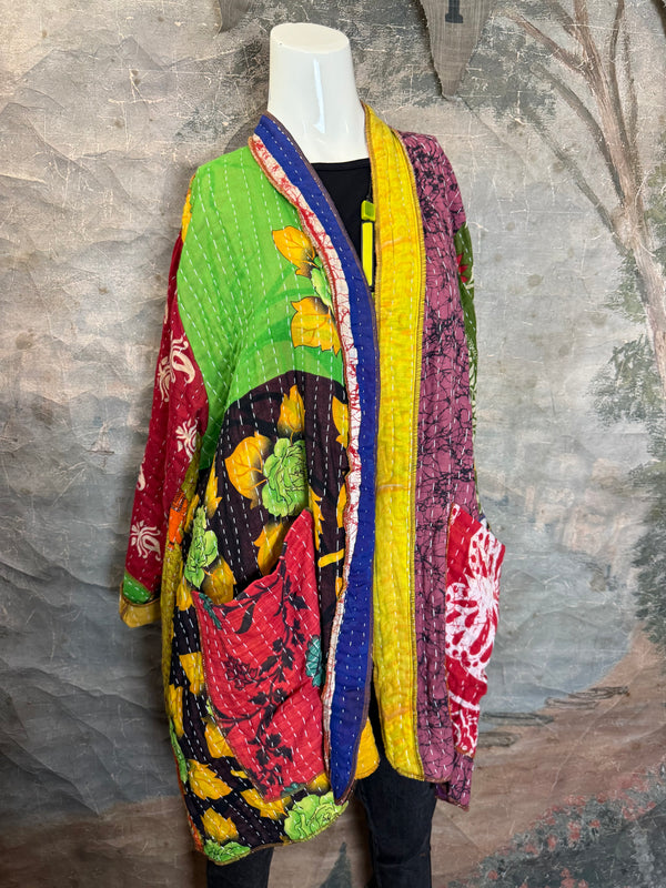 SS6142 Speak Love Kantha Jacket-D