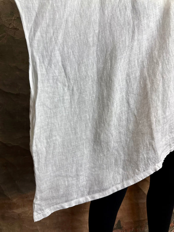 91624 Solid Patch Tunic Shirt-White