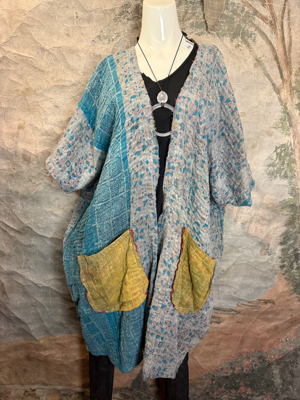 JG-155 Kantha Sunrise Kimono-3