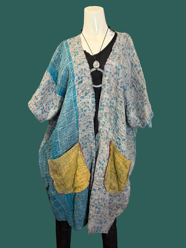 JG-155 Kantha Sunrise Kimono-3