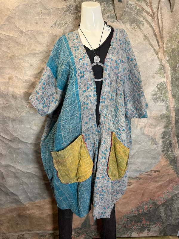 JG-155 Kantha Sunrise Kimono-3
