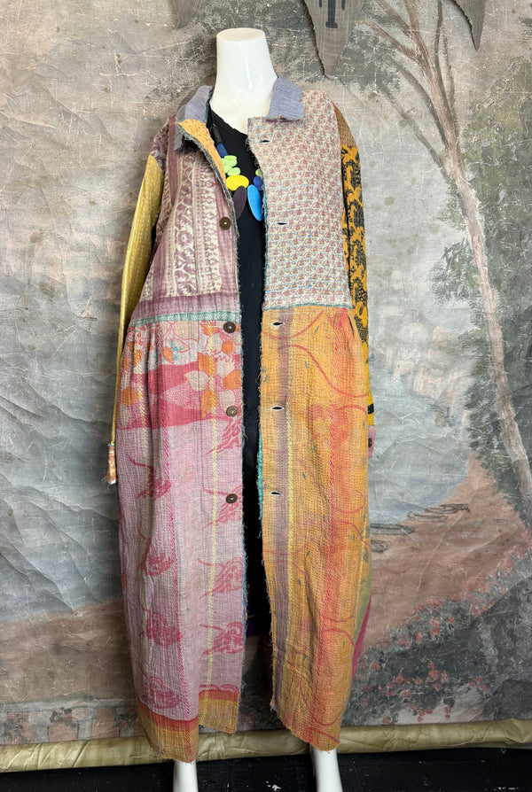 JG-183 Kantha Sunrise Coat-MIX 1