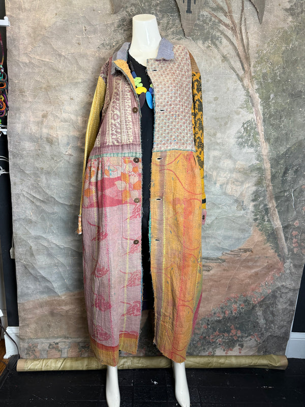 JG-183 Kantha Sunrise Coat-MIX 1