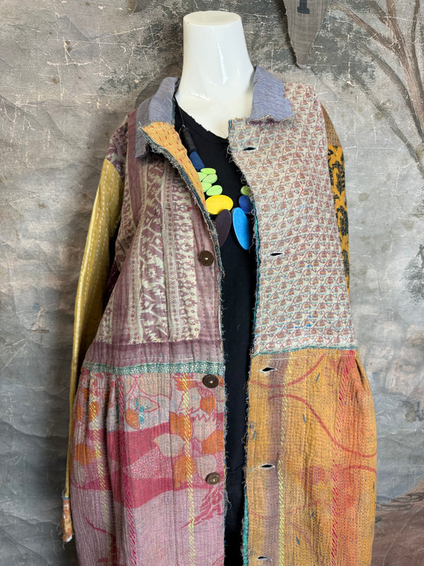 JG-183 Kantha Sunrise Coat-MIX 1