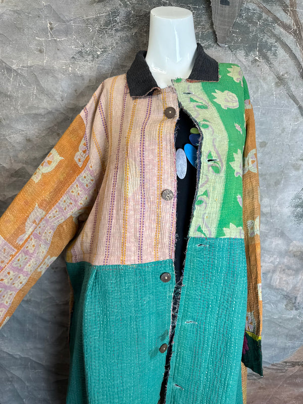 JG-183 Kantha Sunrise Coat-MIX 4