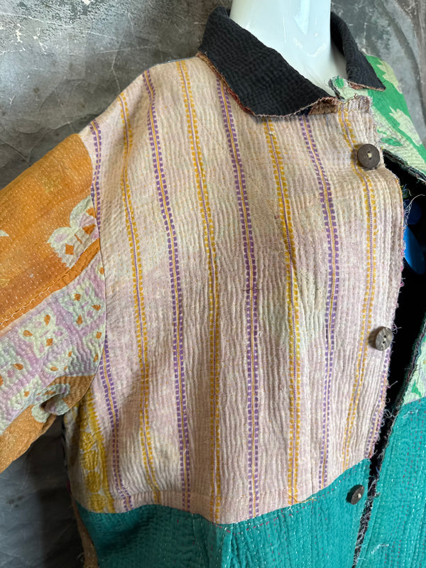 JG-183 Kantha Sunrise Coat-MIX 4