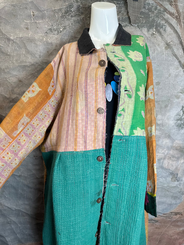 JG-183 Kantha Sunrise Coat-MIX 4