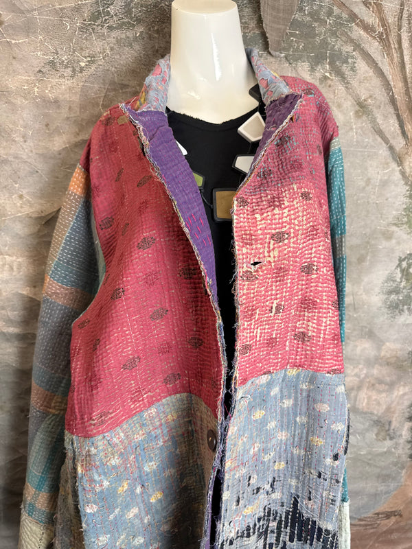 JG-183 Kantha Sunrise Coat-MIX 3