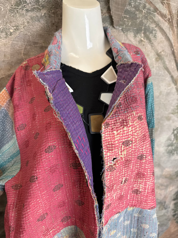 JG-183 Kantha Sunrise Coat-MIX 3