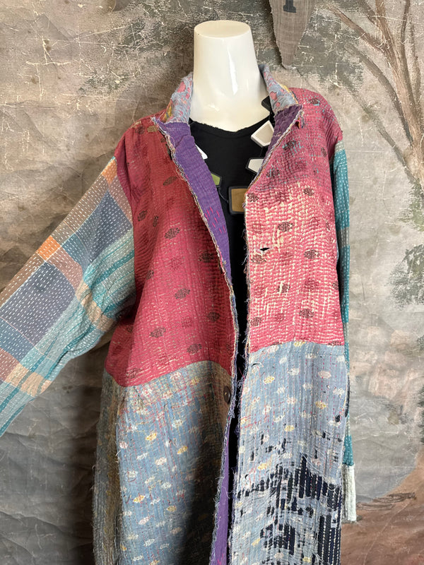 JG-183 Kantha Sunrise Coat-MIX 3