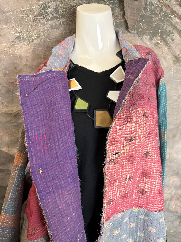 JG-183 Kantha Sunrise Coat-MIX 3