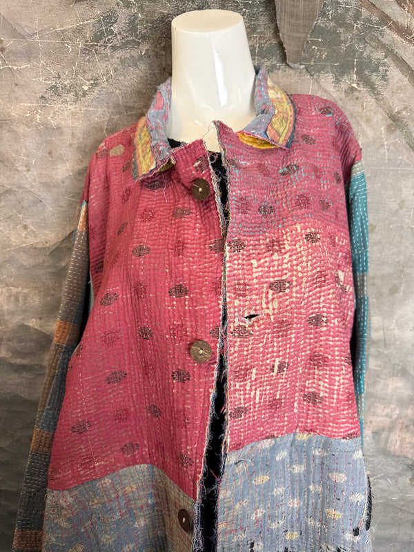JG-183 Kantha Sunrise Coat-MIX 3