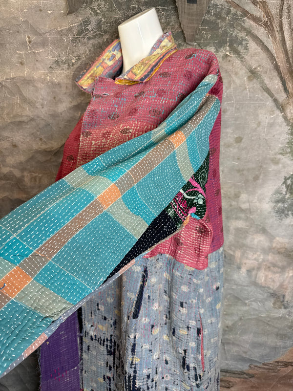 JG-183 Kantha Sunrise Coat-MIX 3