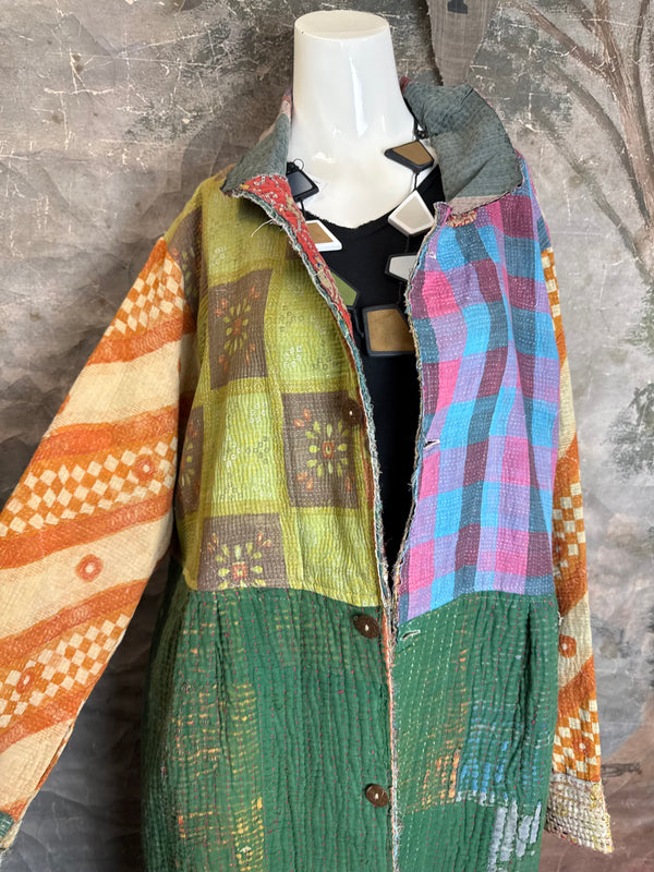 JG-183 Kantha Sunrise Coat-Mix 2