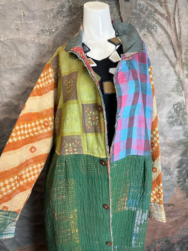JG-183 Kantha Sunrise Coat-Mix 2