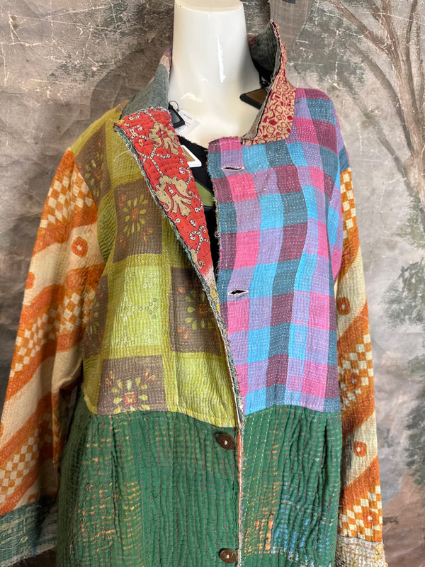 JG-183 Kantha Sunrise Coat-Mix 2