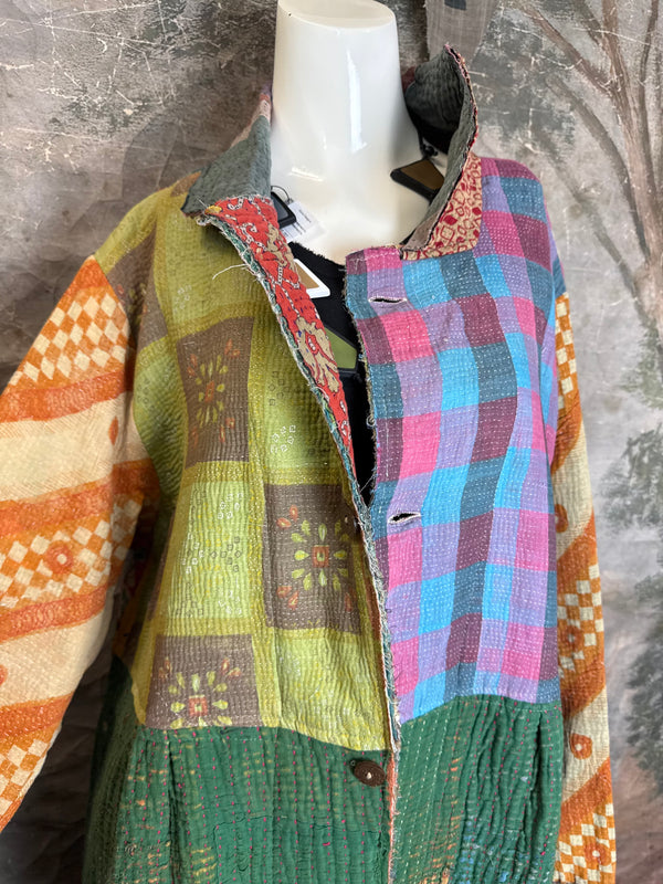JG-183 Kantha Sunrise Coat-Mix 2