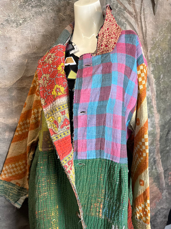JG-183 Kantha Sunrise Coat-Mix 2