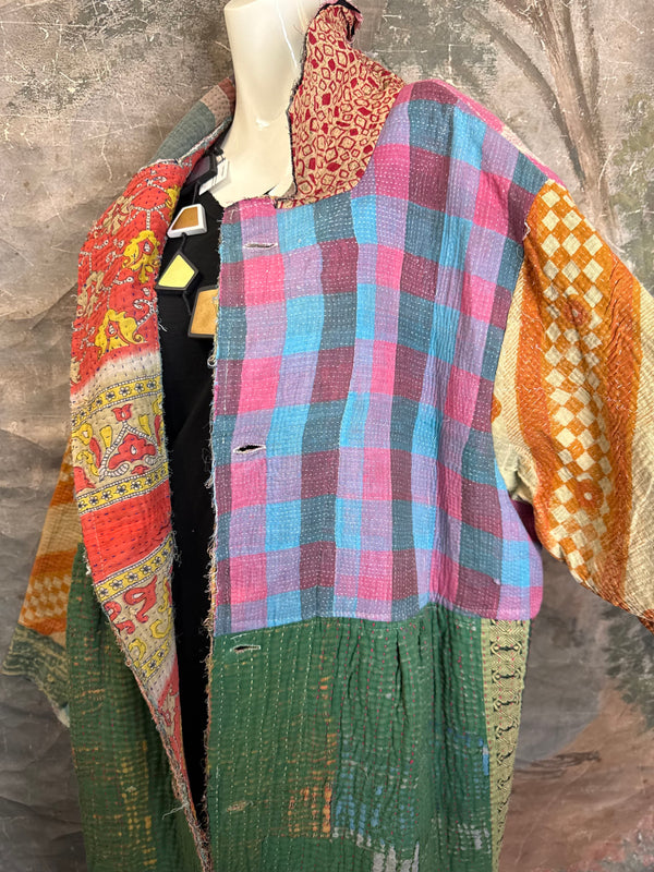 JG-183 Kantha Sunrise Coat-Mix 2