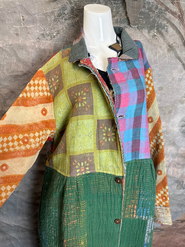 JG-183 Kantha Sunrise Coat-Mix 2
