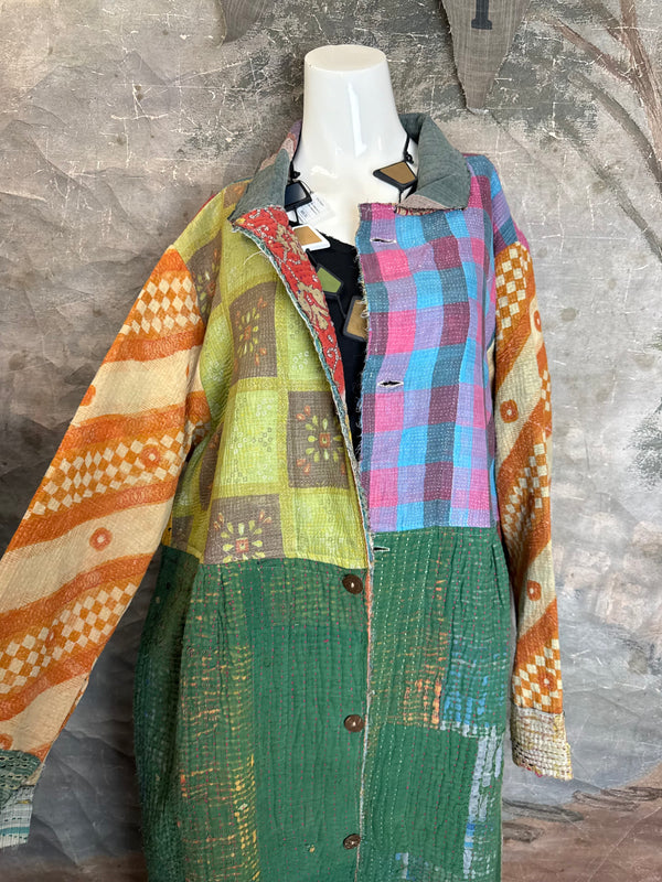 JG-183 Kantha Sunrise Coat-Mix 2