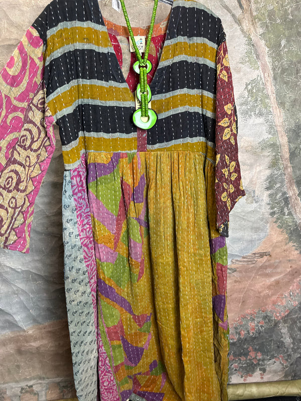 JG-156 Sunrise Kantha PW Dress-MIX 6