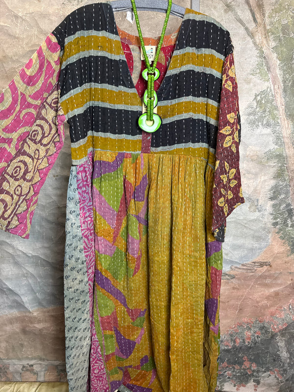 JG-156 Sunrise Kantha PW Dress-MIX 6