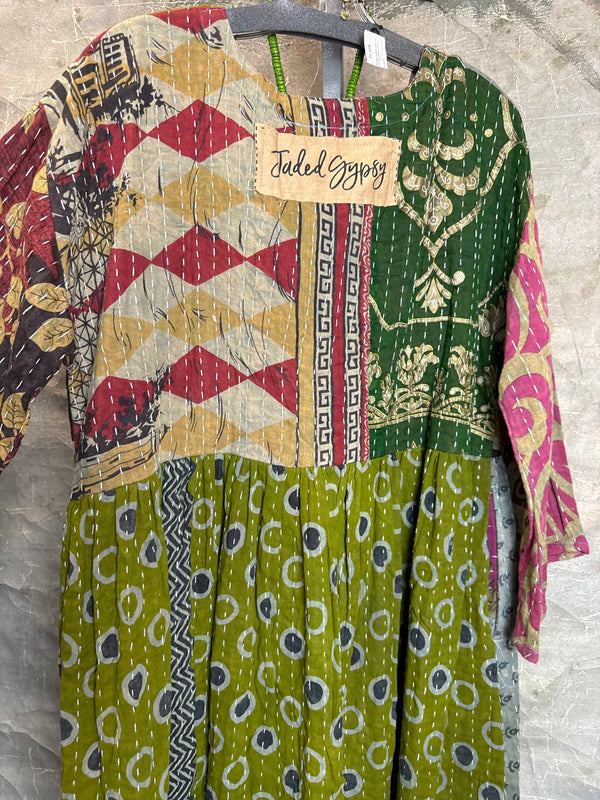 JG-156 Sunrise Kantha PW Dress-MIX 6