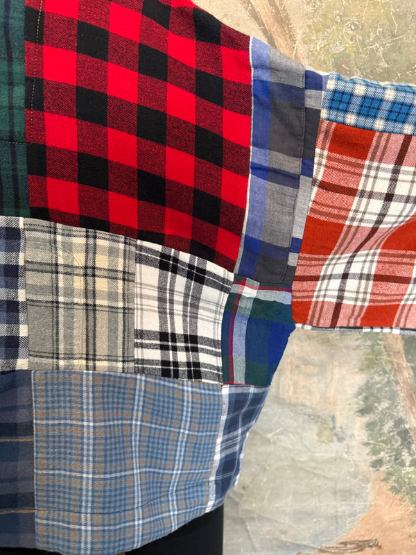 5572-Short Flannel Patchwork Duster-B