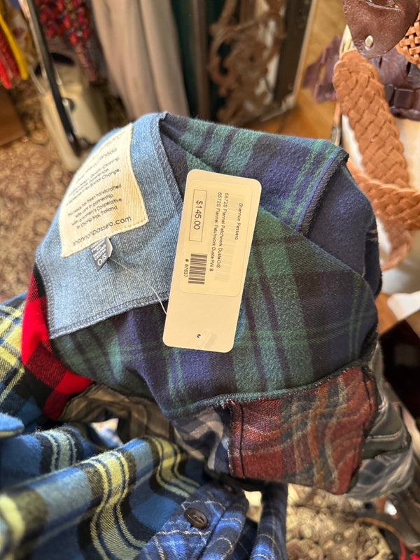 5572-Short Flannel Patchwork Duster-B