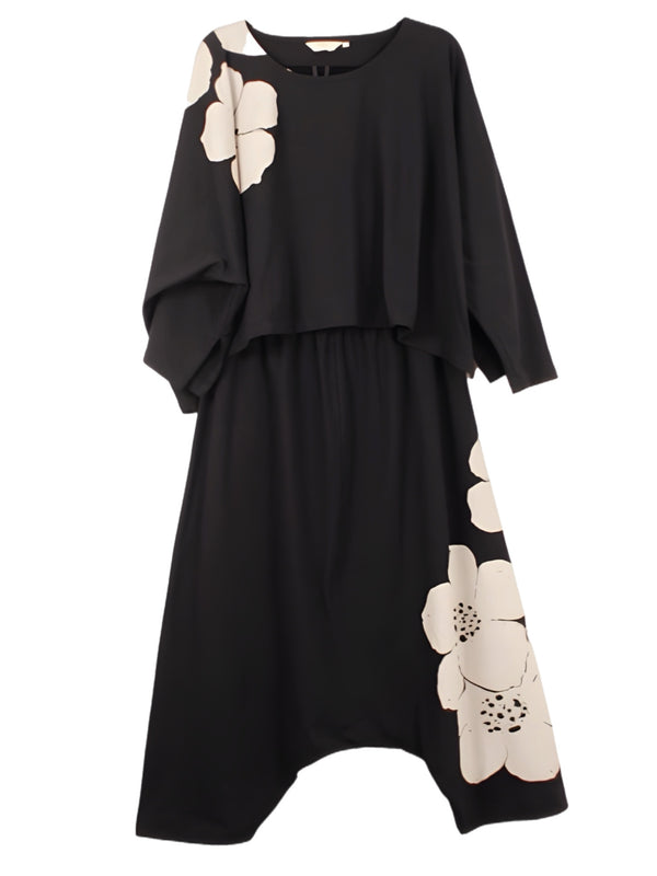 PT1548 Floral Tee Topper-Black