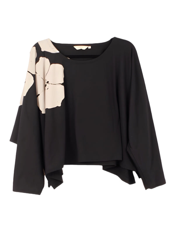 PT1548 Floral Tee Topper-Black