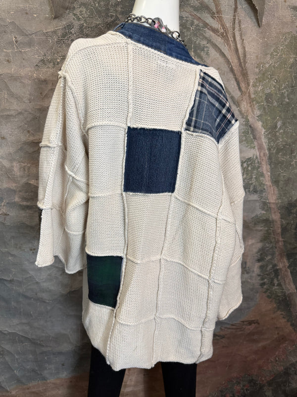 5568 Jack & Jill Sweater Cardi-Plaid Mix 3