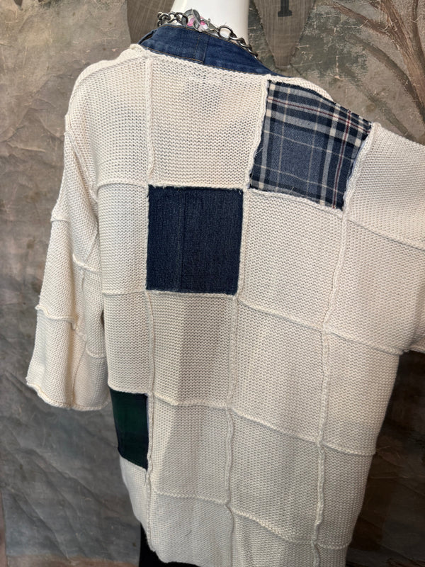 5568 Jack & Jill Sweater Cardi-Plaid Mix 3