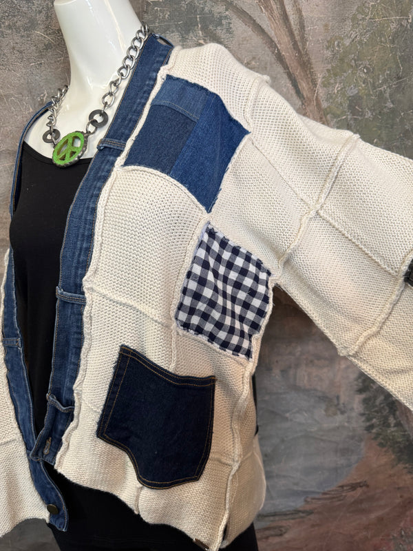 5568 Jack & Jill Sweater Cardi-Plaid Mix 3