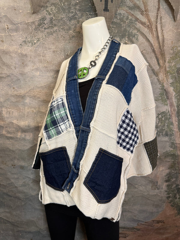 5568 Jack & Jill Sweater Cardi-Plaid Mix 3