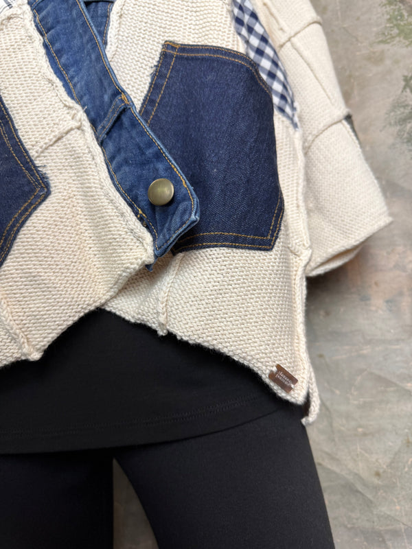 5568 Jack & Jill Sweater Cardi-Plaid Mix 3