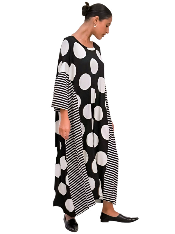 G716 Kedem Dot Cosmo Dress-Black/White