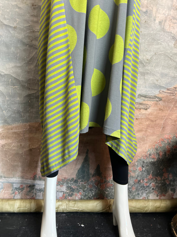 G716 Kedem Dot Cosmo Dress-Grey/Lime
