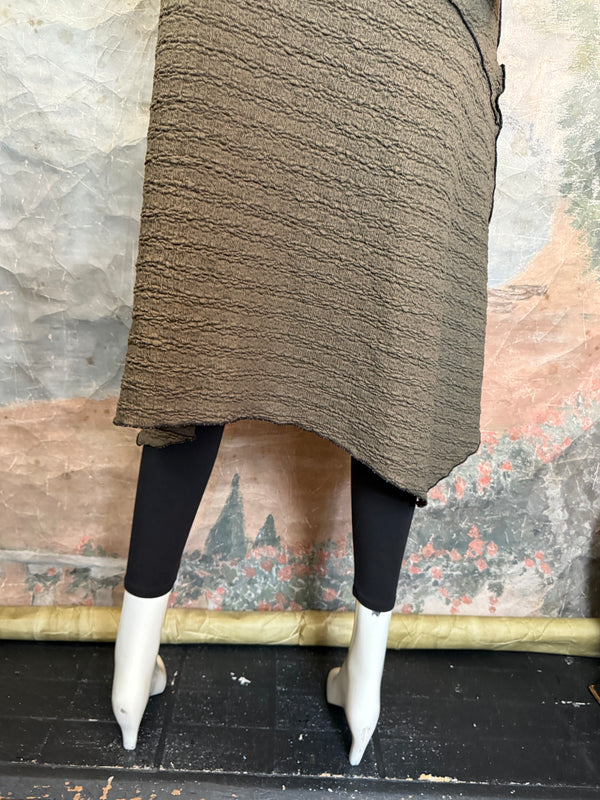 D522 Waffle Knit Pocket Dress-OLIVE