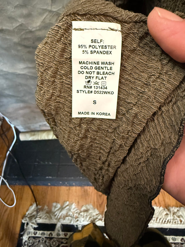 D522 Waffle Knit Pocket Dress-OLIVE