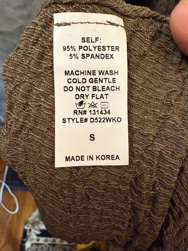 D522 Waffle Knit Pocket Dress-OLIVE