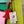 Load image into Gallery viewer, Colorblock crossbody bag in teal, green, and pink with zip pockets on lime green dress mannequin - 13
