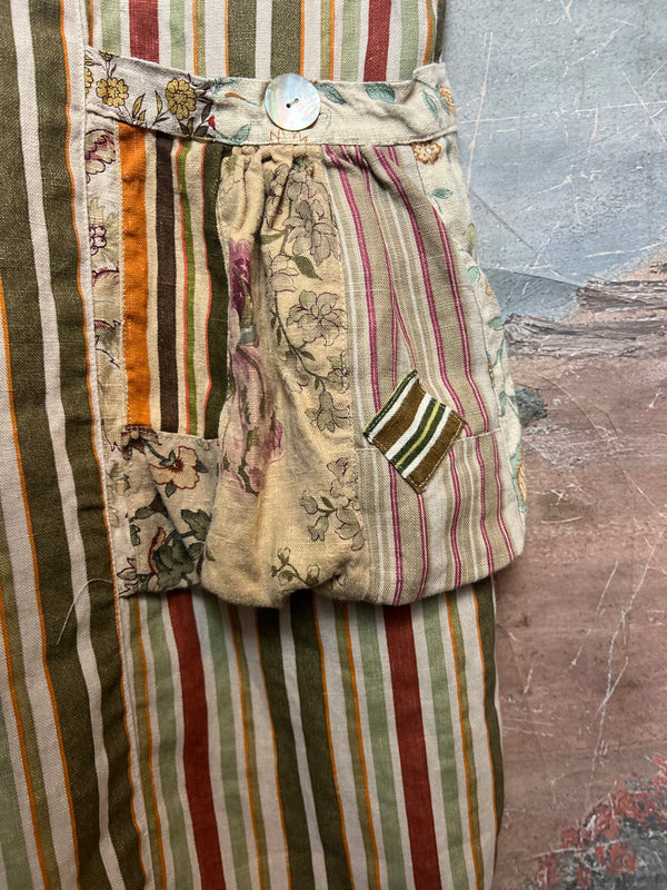 5561 OOAK Patch Linen Overalls-The Mildred