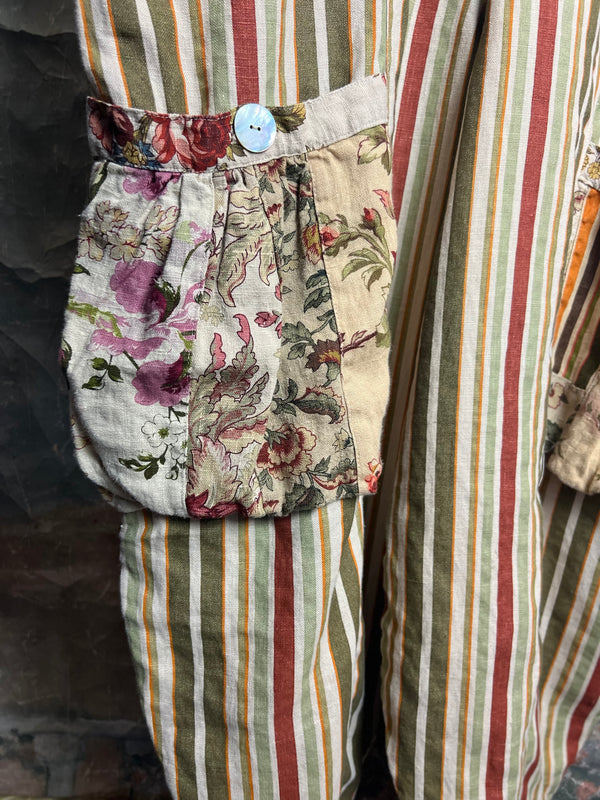 5561 OOAK Patch Linen Overalls-The Mildred